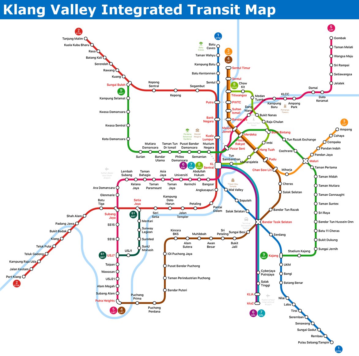 Mapared transporte Kuala Lumpur y Klang Valley