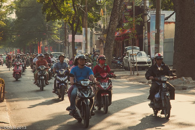 Desplazarse por Saigón. Motocicletas.