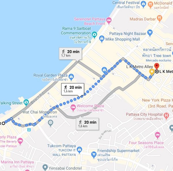 Como llegar a LK Metro Pattaya