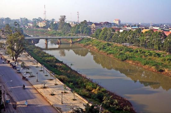 Río Sangker en Battambang.