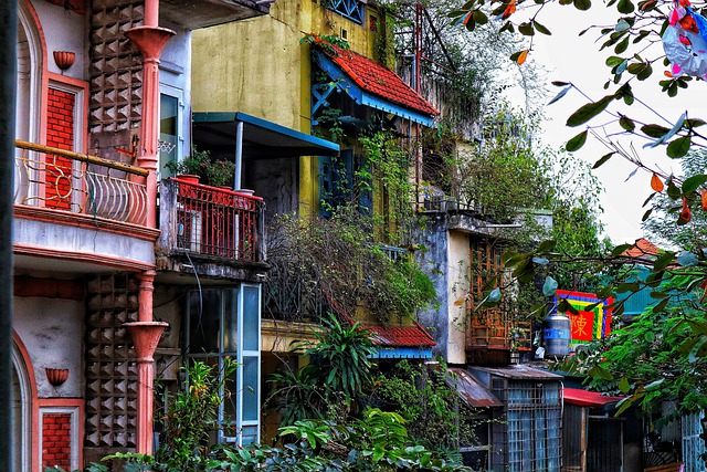 Pintorescas cacas en Hanoi. Vietnam