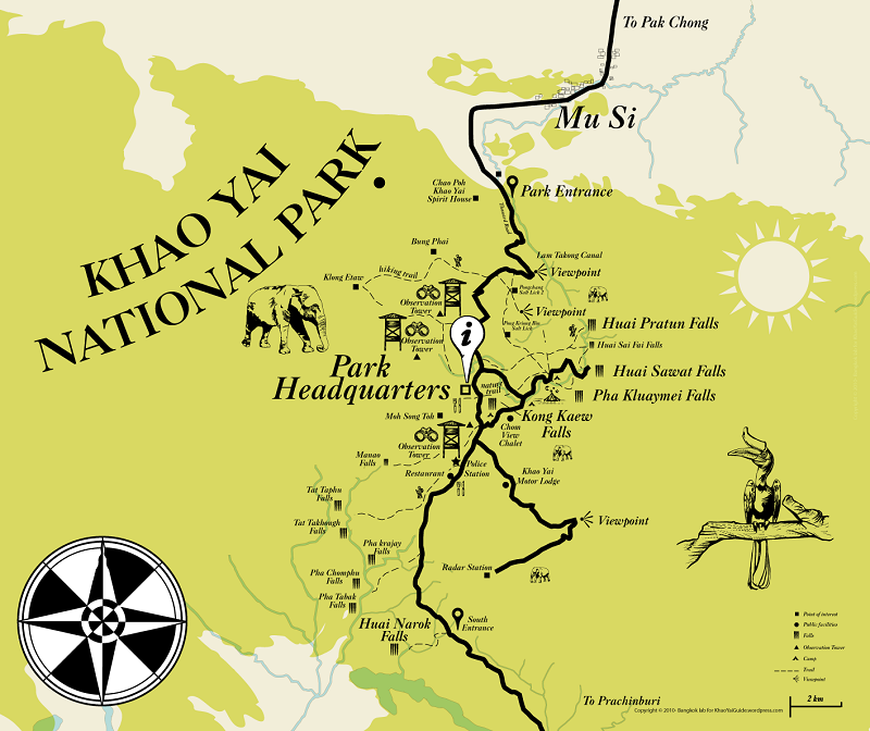 Mapa del Parque nacional De Khao Yai